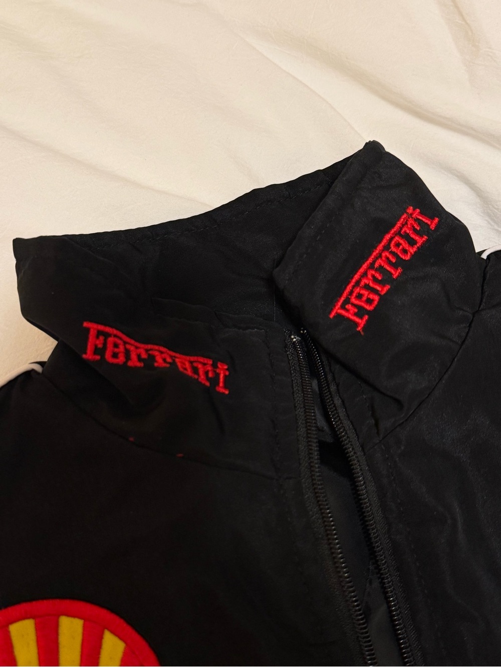 Ferrari Color Block Racing Jacket in Red & Black - Picture 5 of 13